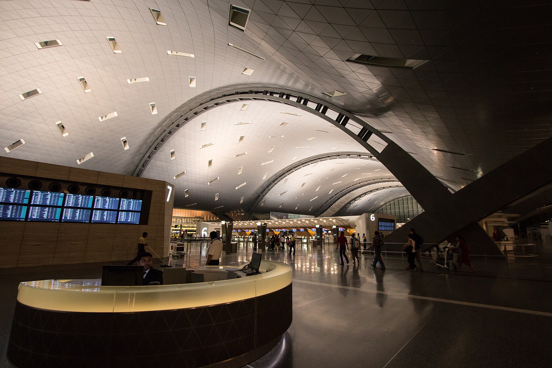 Terminal interior at Hamad International Airport, Doha